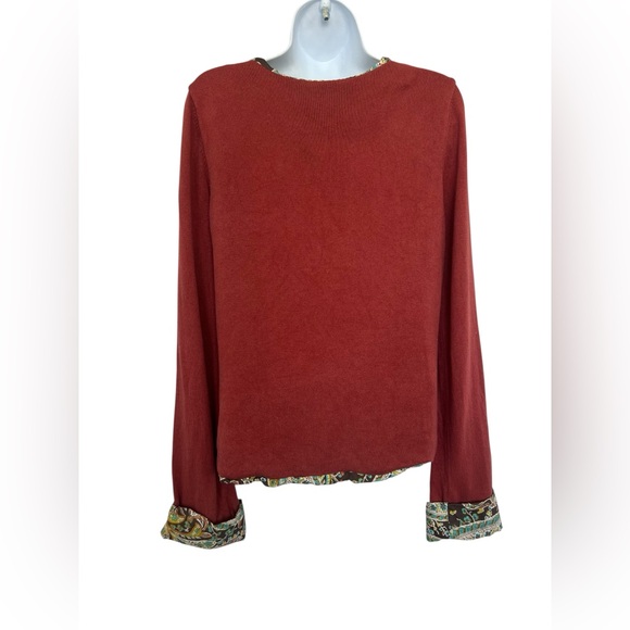 🧡 EUC SOFT SURROUNDINGS Silk & Cashmere Paisley Lined Cardigan | Women’s Medium - Picture 6 of 8